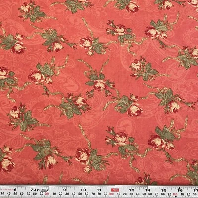 Paris Flea Market by 3 Sisters Moda Floral Paisley Pink Cotton by the HALF YARD - Image 1 of 2