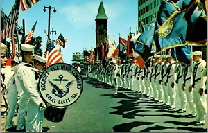 Vintage Milwaukee Wisconsin WI Marine Rekruten Geschenk Flagge Zeremonie Postkarte - Bild 1 von 2