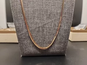 24" Rose Gold & Sterling Silver diamond cut round snake chain 2mm slide adjuster - Picture 1 of 7
