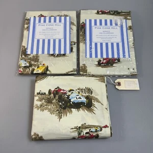Pine Cone Hill Sham Standard Monaco Race Car Cotton Woven Indy Car Set Of 3 - Picture 1 of 5