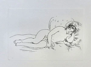 Pierre Auguste Renoir Reclining Woman Restrike Etching 15 x 11 - Picture 1 of 2