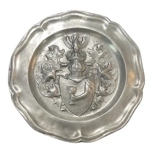 Antique Silver Coat Of Arms Wall Hanger Plaque - Picture 1 of 4