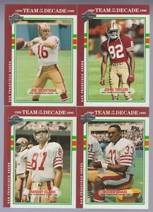 SAN FRANCISCO 49ERS 2004 Topps Favoritos de los Fan EQUIPO DE LA DÉCADA 4 Cartas Equipo Set - Imagen 1 de 1