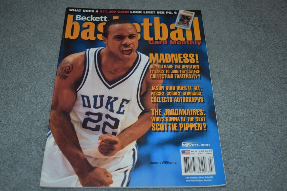 БАСКЕТБОЛЬНЫЙ ЖУРНАЛ JASON WILLIAMS DUKE BLUEDEVILS 2002 BECKETT - Изображение 1 из 1