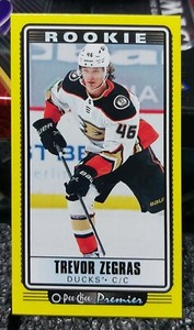 2021-22 O-Pee-Chee Trevor Zegras Yellow Tall Boy Rookie Hockey Card