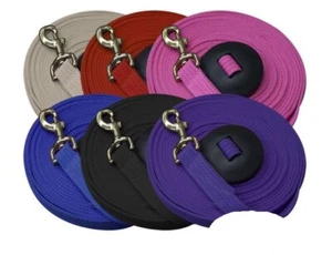 Showman 25' Flat Cotton Web Lunge Line w/ Brass Snap - Picture 1 of 8