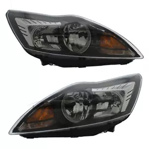Headlights Ford Focus Mk2 2008-2011 Black Inner Headlamps 1 Pair Left & Right - Picture 1 of 24
