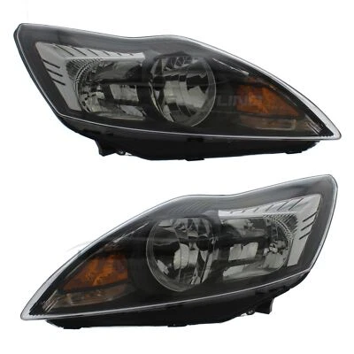 Headlights Ford Focus Mk2 2008-2011 Black Inner Headlamps 1 Pair Left & Right - Image 1 of 4