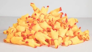 70 Pcs 6.5 Inch Screaming Rubber Chicken Toy Bulk, Mini Squeeze Rubber Chicken - Picture 1 of 2