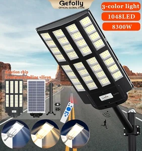 9999999999990LM Commercial Outdoor Solar Street Light Dusk To Dawn Motion Sensor - Picture 1 of 52