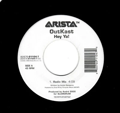 HIP HOP-OUTKAST-HEY YA!/HEY YA! (INSTRU.)-ARISTA 61104 Foto 1 de 2