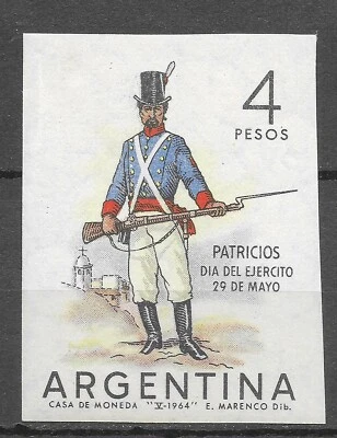 Argentina Military Officer " Los Patricios " Imperforate Proof Essay ** 1964 40€ - Image 1 of 4