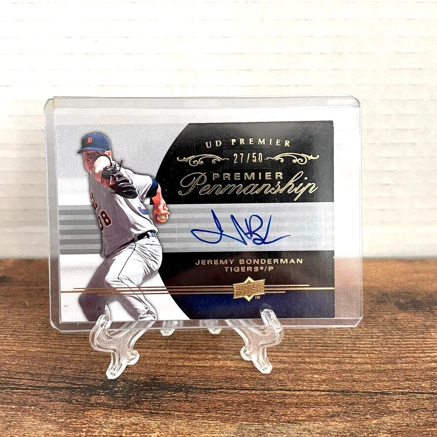 UD Premier Penmanship 2008 Jeremy Bonderman/50 automático Detroit Tigers difícil de encontrar #PP-JB Foto 1 de 4
