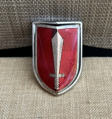 RARO EMBLEMA DE GRADE CROMADO COMPLETO GENUÍNO FORD 1946-53 PREFECT A53A-E493A-A493A! - Imagem 1 de 4