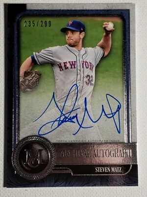 2019 Topps Museum Collection /299 Steven Matz Autograph Card Mets Auto, Signed - Image 1 of 4
