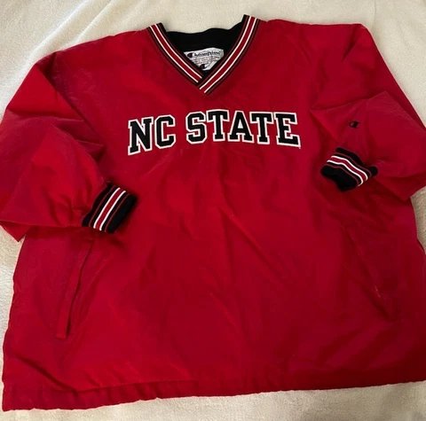 NC STATE Champion Pullover Jacket Wolfpack Mens XL Windbreaker Cover