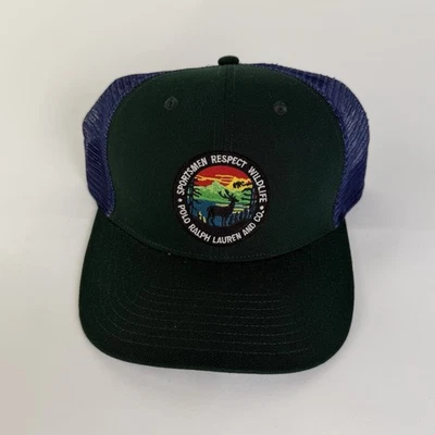 Polo Ralph Lauren Deportista Respeto Vida Silvestre Logo Parche Sarga Camionero Sombrero Verde Foto 1 de 2