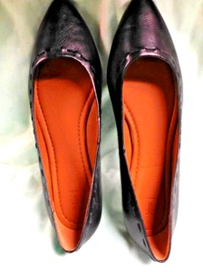 FRYE SCARPE DONNA BALLERINE NERE CLASSICHE PUNTA INTRECCIATA APERTURA 9M NUOVE - Foto 1 di 8