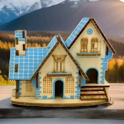 NUEVO LANZAMIENTO Power Blue House Building Series Abuelas House Woodcraft Kit Foto 1 de 4