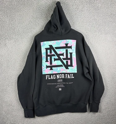 Flag Nor Fail Hoodie Men's XL Black Pullover Floral Graphic Logo Sweatshirt 2010 - Image 1 of 4