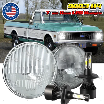 For 67-72 Chevy C10 7inch round LED Headlights Round DOT Approved Hi/Lo Lamp - Image 1 of 4