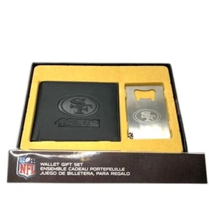 NFL San Francisco 49ers Men’s Bi-Fold Wallet Bottle Opener Keychain Gift Set NEW - Picture 1 of 12