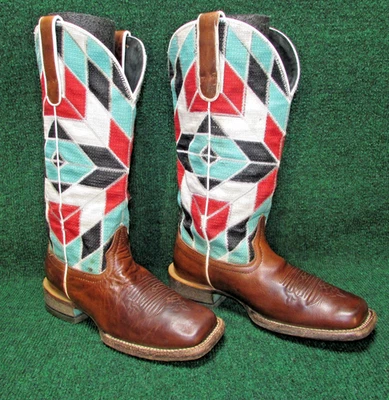 Ariat Mirada Women's 6.5B Leather & Fabric Patchwork Western Boots 10018504 - Image 1 of 4