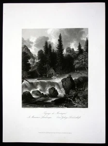 Approx. 1850 Mountains Landscape Steel Engraving - Picture 1 of 1
