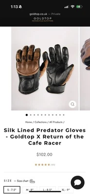 Guantes de moto Goldtop Predator marrón talla S Foto 1 de 4