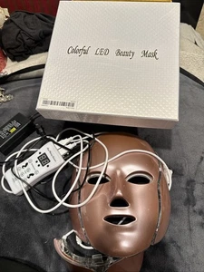 Colorful LED Beauty Mask Facial Mask Neck Care 7 LED Colors Skin Care Healing - Picture 1 of 5