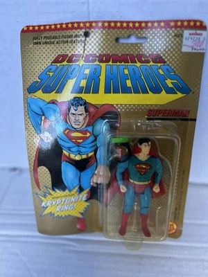 DC Comics Super Heroes Superman w/ Magnetic Kryptonite Ring Toy Biz New on Card - Image 1 of 4