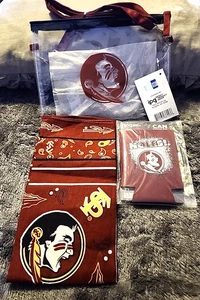FSU Florida State U. Seminoles Clear Stadium Crossbody Bag, Bandana & Koozie - Picture 1 of 5