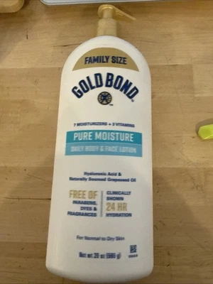 Gold Bond Loción Hidratante Pura, Ácido Hialurónico y Aceite de Semilla de Uva Cuerpo y Rostro 20oz Foto 1 de 2