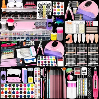 Kit de uñas acrílicas con taladro y luz U V juego completo profesional M02 Foto 1 de 4