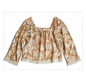 Christian Siriano Floral Blouse Beige White Med. -Women's Fashion Clothing Tops - Picture 1 of 8