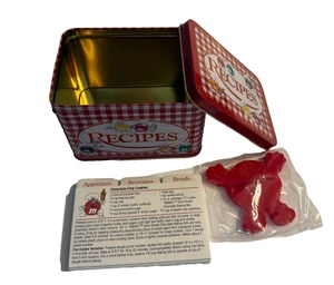 Vintage M&M Tin Recipe Box Gingham Cookie Cutter Chocolate Mars - Picture 1 of 10