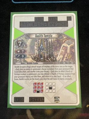 1x Biolith Temple EOJ SET2 #185 PS3 Eye Of Judgment English NM/Unplay UR card - Image 1 of 2