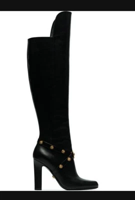 VERSACE COUTURE Medusa Tribute Runway Rare Leather Knee Thigh High Riding Boot  - image 1 of 4