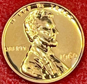GEM PROOF ULTRA RD 1960 piccola data Lincoln commemorativo centesimo penny MONETA ULTRA BELLA! - Foto 1 di 2