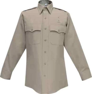 NWT MENS FLYING CROSS CHP Uniform Long Sleeve Shirt MEDIUM 15 34/35 SILVER TAN - Picture 1 of 1