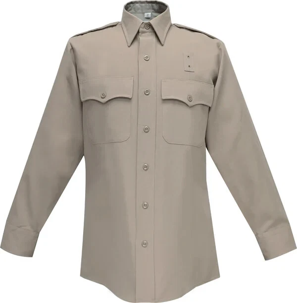 NWT MENS FLYING CROSS CHP Uniform Long Sleeve Shirt MEDIUM 15 34/35 SILVER TAN - Image 1 of 1