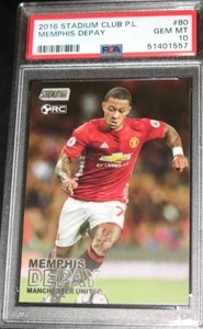 2016 Topps Stadium Club Premier League Memphis Depay PSA 10 Gem Mint Rookie RC - Picture 1 of 2