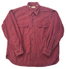 Vintage Ll Bean Mens Chamois Flannel Red Long Sleeve Shirt L Tall 16.5 Hunting