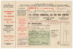 (I.B) Edward VII Revenue : Receipt Note (Croydon Commercial Gas & Coke) - Picture 1 of 1
