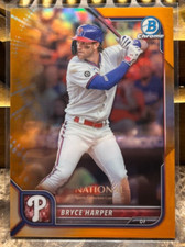Bryce Harper 2022 Bowman Chrome National Convention ORANGE Refractor #'d 12/25