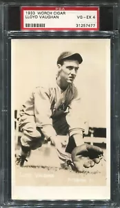 1933 Worch Cigar Floyd Arky Vaughan Pittsburgh Pirates HOF RC Rookie Card PSA 4 - Picture 1 of 2