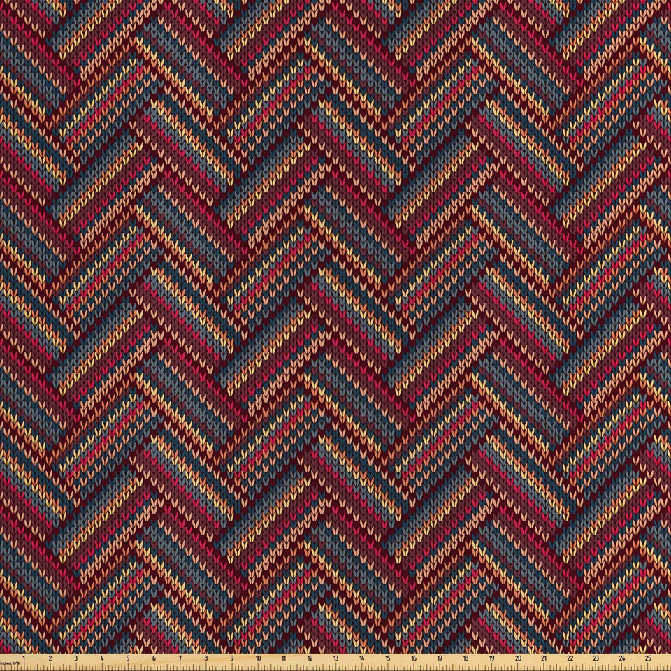 ABAKUHAUS Ethnisch Satin Stoff als Meterware Herringbone Linien