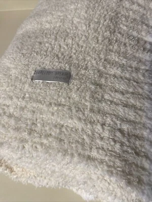 $147 BAREFOOT DREAMS CozyChic Manta Marfil Crema Blanco Borde 60x45" Foto 1 de 3