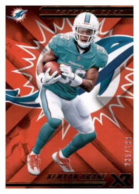 2018 XR Red Border Kenyan Drake #d /299 PWE Foil Refractor Parallel Dolphins #5 - Image 1 of 2