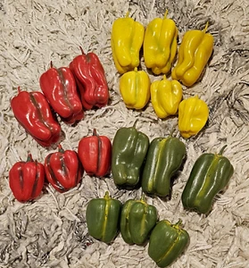 Posten 18 gemischte künstliche Paprika Gemüse Lebensmittel Kunststoff realistische Requisite MCM - Bild 1 von 3